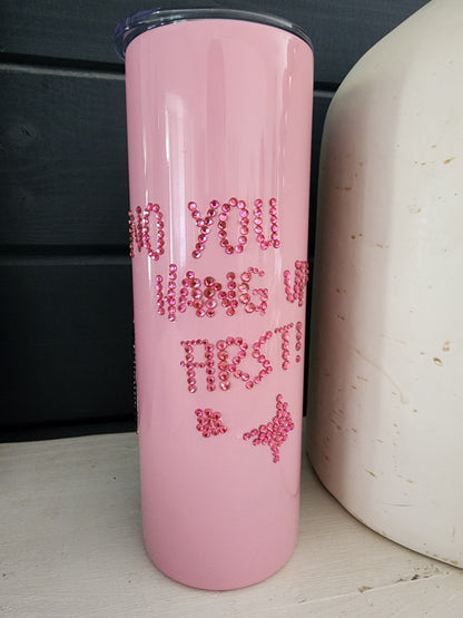 Pink Ghost Face tumbler